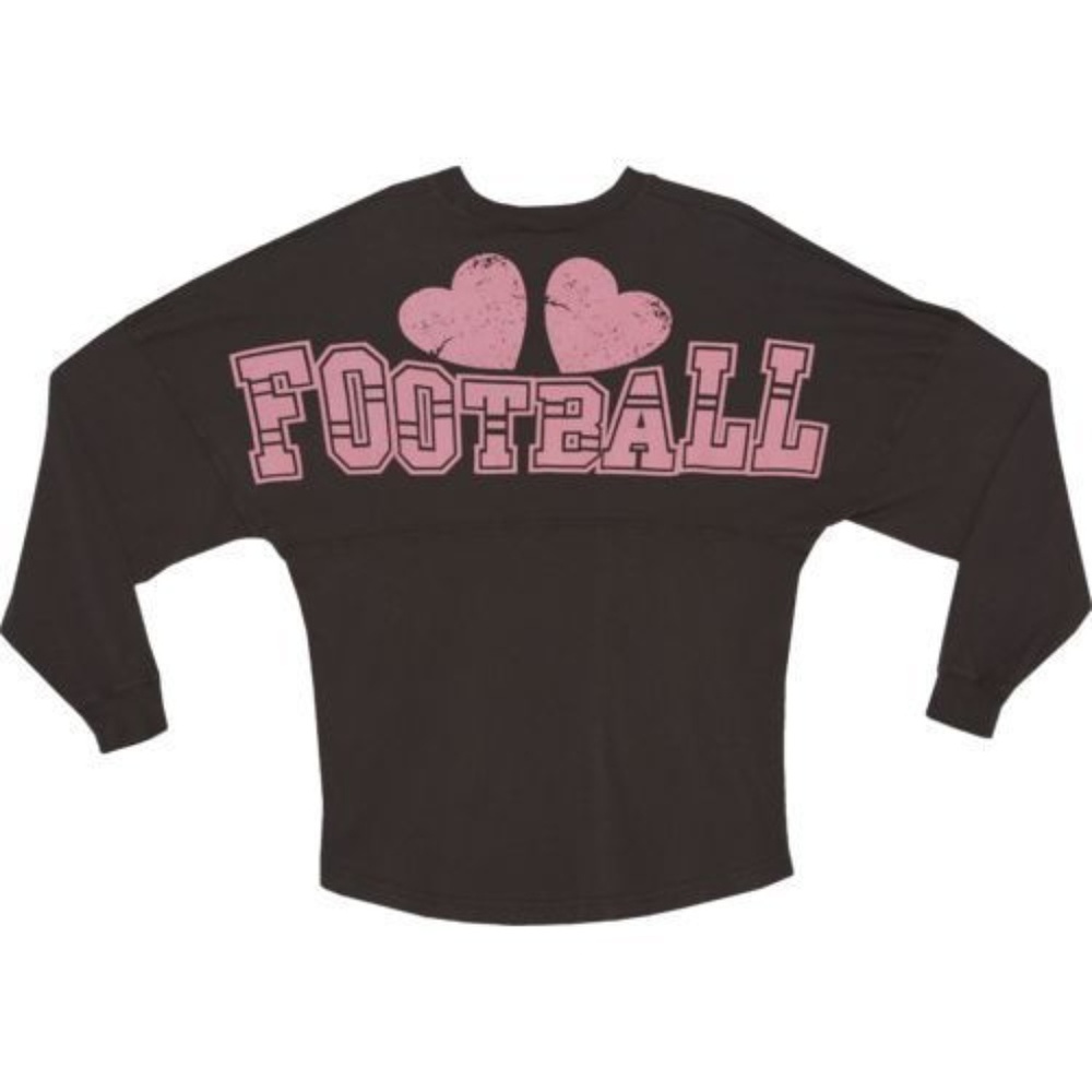 Above Wings Women's Football Hearts LS Shirt Sz M